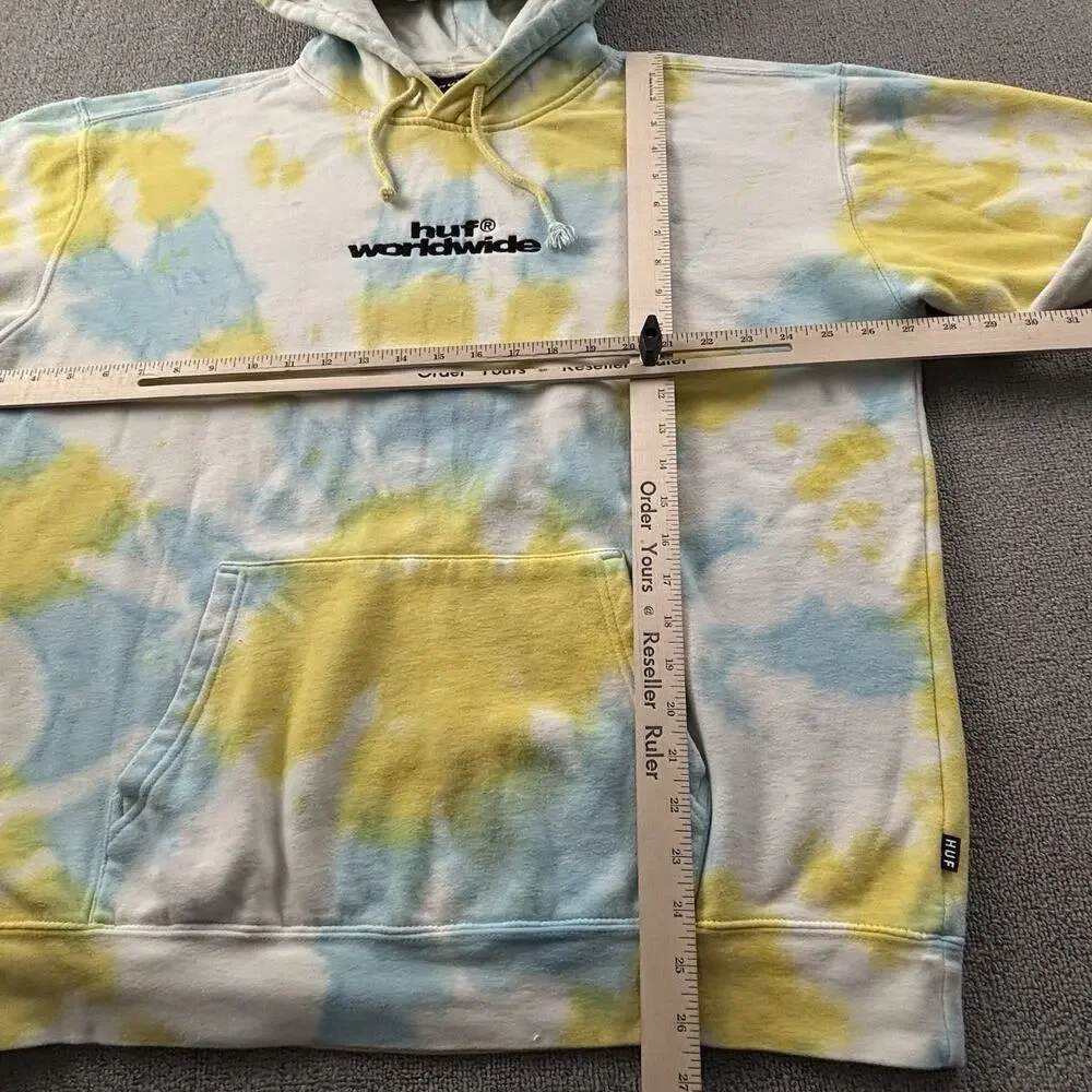 HUF Worldwide Hoodie Adult Extra Large Long Sleeve Tie Dye Casual Sweater Men's - Picture 11 of 14